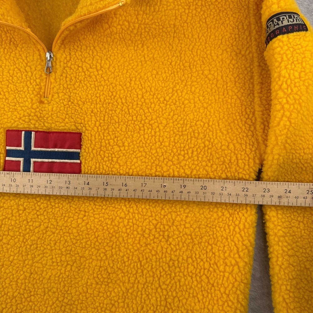 Vintage Napapijri Geographic Jacket Mens Small Sherpa Fleece Pullover 1/4 Zip - Picture 6 of 10